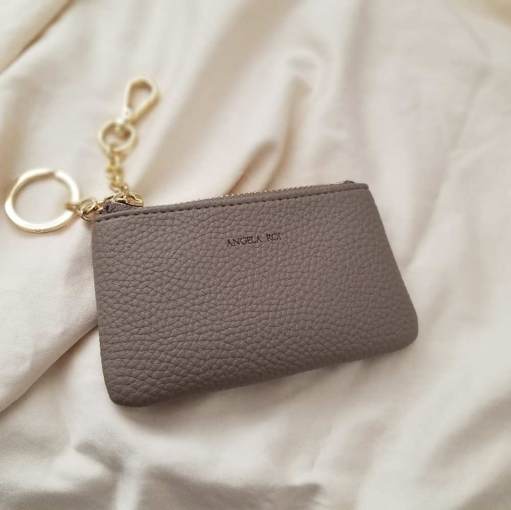 NEW ANGELA ROI ZURI CARD KEY POUCH LIGHT MUD GRAY - Picture 5 of 8